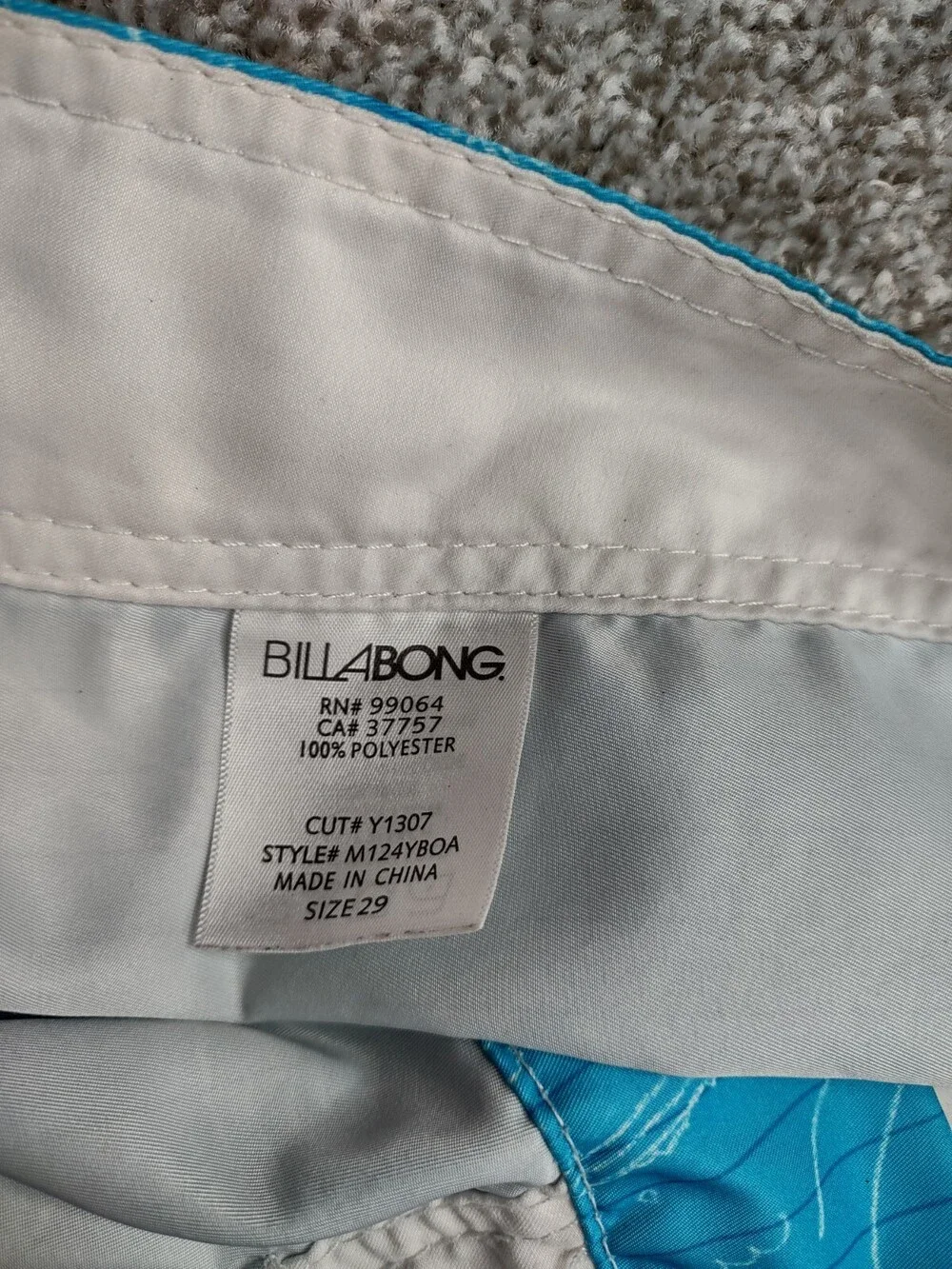Billabong Boardshorts Men 29 Blue Ocean Wave Beer Stained Beach Volleyball Pong